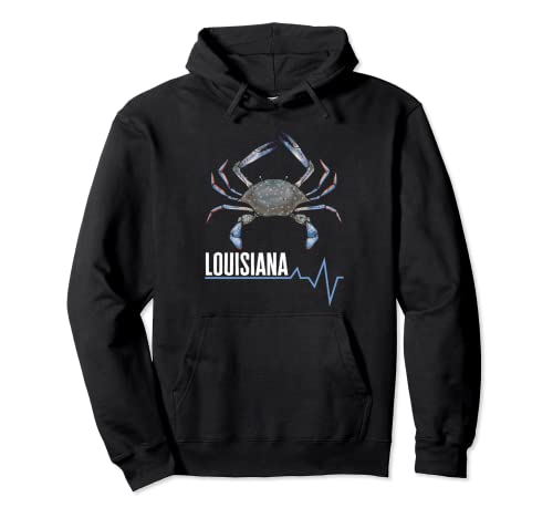 Crabbing Heartbeat Louisiana Blue Crab Hunter Pullover Hoodie