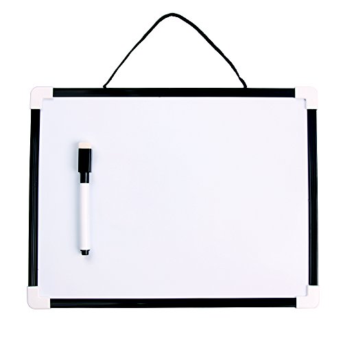 VIZ-PRO Magnetic Dry Erase Board, Children Drawing Board/Kids Writing Whiteboard, Black Plastic Frame,12' x 8'