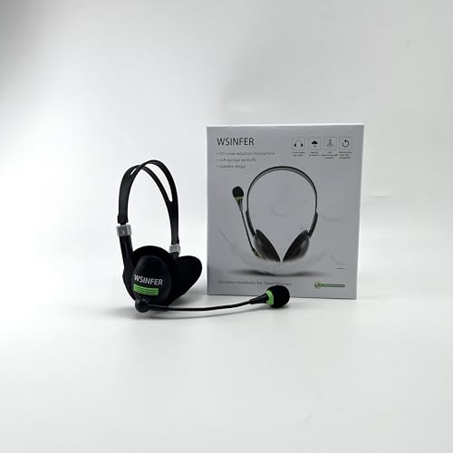 WSINFER Wireless headsets for Smartphones, 60Hrs Talk Time, On-Ear AI Noise Cancelling Headphones with Bluetooth 5.2 Multipoint for Trucker/Remote Work/Online Class/Zoom