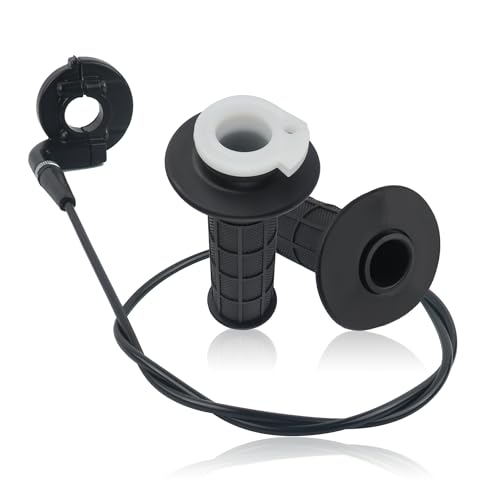 IHOTDER Throttle Cable Kit,Motorcycle Handlebar Grips with Twist Throttle & 47' Throttle Cables,Universal Bike Throttle Assembly Compatible with 7/8' 110-250cc Motorcycle Bike ATV