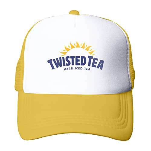 T-Wisted T-Ea Trucker Cap Light Weight Vintage Snapback Hat Retro Style Baseball Hat Casual Adjustable Strap for Men/Women Yellow