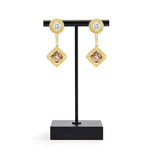 Oirlv Pure Metal T- Shape Earring Display Stand Showcase Organizer Earring Tree(Black)