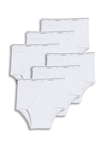 Jockey Men's Underwear Classic Full Rise Brief - 6 Pack, White, 36