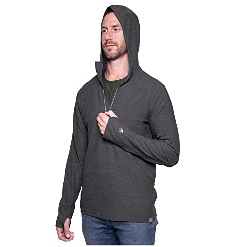 MERIWOOL Men’s Base Layer Hoodie Lightweight Merino Wool Long Sleeve Thermal Charcoal Gray