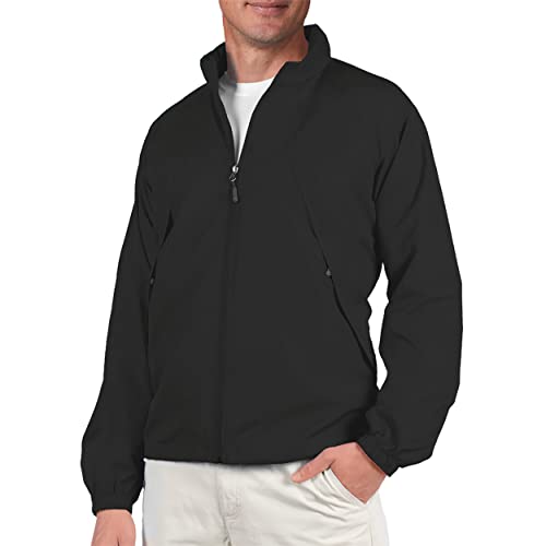 SCOTTeVEST Pack Windbreaker Jacket for Men - 19 Hidden Pockets - Lightweight Water Repellent Coat for Travel & More (Black, Large)