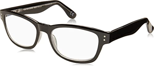 Foster Grant unisex adult Conan Multifocus Reading Glasses, Shiny Black/Transparent, 54 mm US