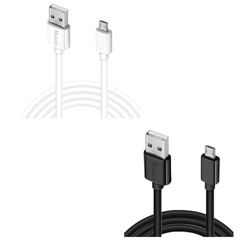 MATEIN Android Charging Cable, 15Ft Charger Cable for PS4 Xbox One Controller, Micro USB Cord Black. Micro USB Charger Cable, 15 Ft Extra Long USB 2.0 Charge Cord, High Charging Speed White