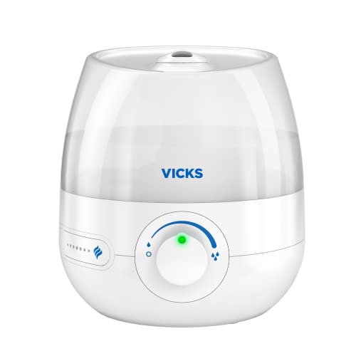 Vicks Mini Filter Free Cool Mist Humidifier, Small Room – Variable Mist Control – Works with Vicks VapoPads