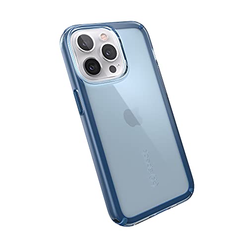 Speck iPhone 13 Pro Case - Drop Protection - Compatible with MagSafe & Wireless Charging - Dual Layer Protective, Slim, Transparent Design Case for iPhone 13 Pro - Glass Navy, Winter Navy GemShell