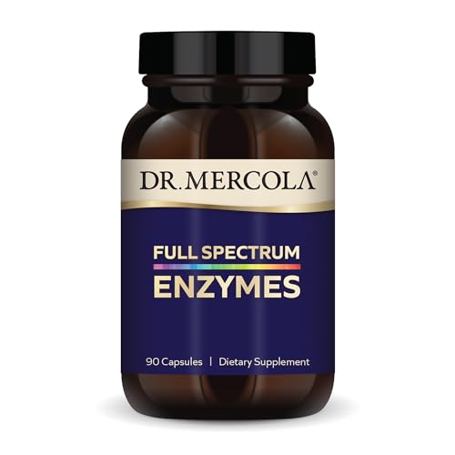 Dr. Mercola, Full Spectrum Enzymes Dietary Supplement, 30 Servings (90 Capsules), Digestive Support, Non GMO, Soy Free, Gluten Free