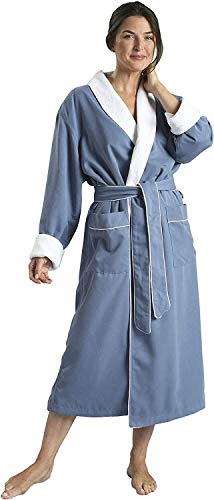 MONARCH Plush Lined Microfiber Bath Robe for Women or Men - Super Soft, Durable Luxury Spa, Resort & Hotel Bathrobe, Generously Sized (Unisex) Cypress