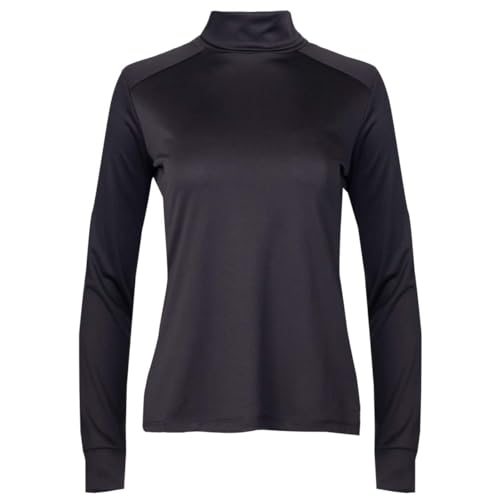 Hot Chillys Womens Peach Solid T-Neck, Color: Black, Size: M (HC3054-101-M)