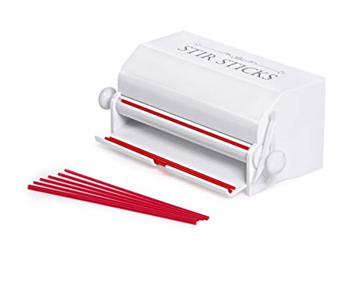 SimplyImagine Stir Stick Dispenser - Up to 7 Inch Plastic Stirrer Use ONLY - Coffee Stirrer Dispenser Storage for Long Plastic and Cocktail Drink Stirrers, For Restaurant or Home