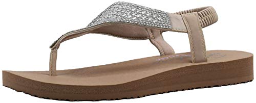 Skechers Women's Meditation-Rock Crown Thong Sandal Natural 8 M US