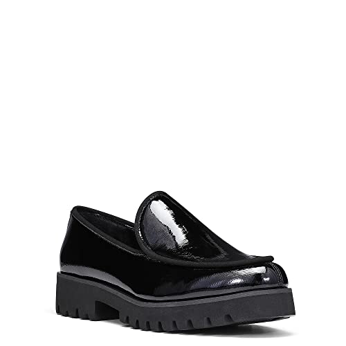 Donald Pliner Eclipse Crinkle Patent, Designer, Classic Shoes, Women’s Dress Loafers, Black, 8