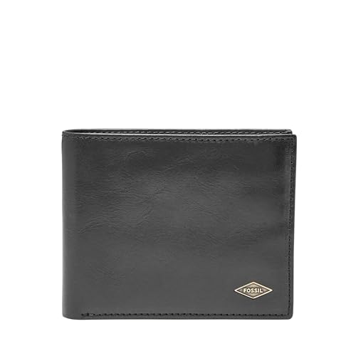 Fossil Men's Ryan Leather RFID-Blocking Bifold with Flip ID Wallet, Black, (Model: ML3729001)