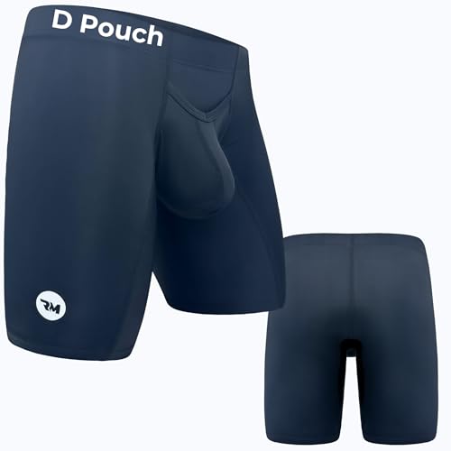 RM Real Men Bulge Enhancing Underwear - 1 Pack 9in Inseam - Mens Underwear Pouch Boxer Brief (Black w Black Stitch V-Fly) Medium