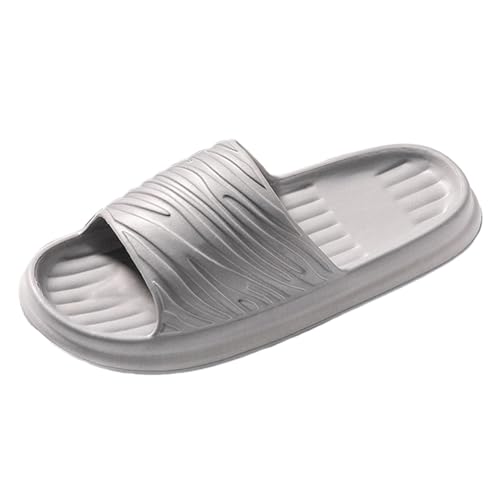 Flats Slides for Women and Men, Platform Slides Slippers, Non-Slip Bottom Lightweight Shower Shoes for Indoor & Outdoor Grey, 8.5