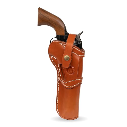 1791 GUNLEATHER Single Six Holster - Ambidextrous Leather Revolver Holster, Fits Ruger Wrangler, Heritage Rough Rider, Colt SSA and Similar Six Gun Pistols (Size 6.5) Brown