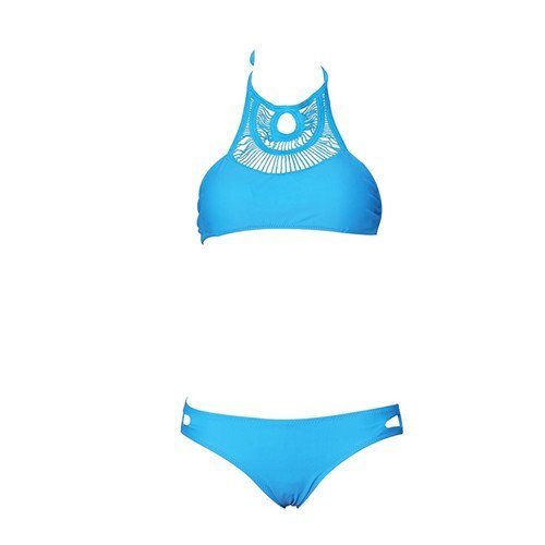 Polovi Women Swimsuit Bathing Suit Sexy Hot High Neck Knitting Bikini Set (US SIZE(4-6))