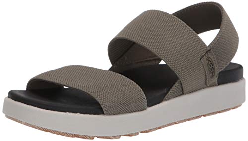 KEEN Women's Elle Backstrap Casual platform open toe Wedge Sandals, Dusty Olive, 7.5