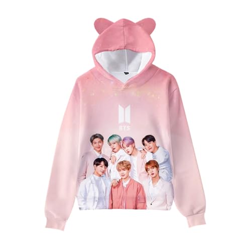 Hubadaiog Women's Hooded,Unisex Kpop Hoodie For Women and Girls Pink-2-XX-Large