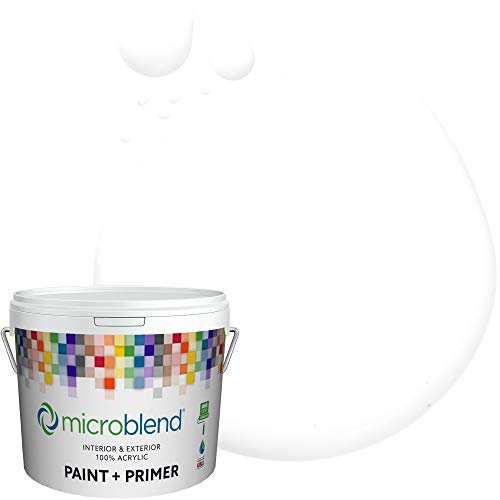 Microblend Interior Paint and Primer - White/White, Gloss Sheen, 1 Gallon, Premium Quality, High Hide, Low VOC, Washable, Microblend Whites Family