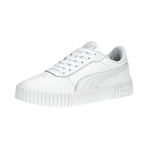PUMA Women's CARINA 2.0 Sneaker, Puma White-Puma White-Puma Silver, 10.5