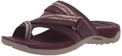 Merrell Women's Terran 3 Crush Post Sandal, Burgundy, 8