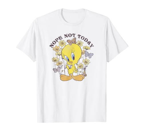 Looney Tunes Tweety Bird Floral Butterfly Nope Not Today T-Shirt
