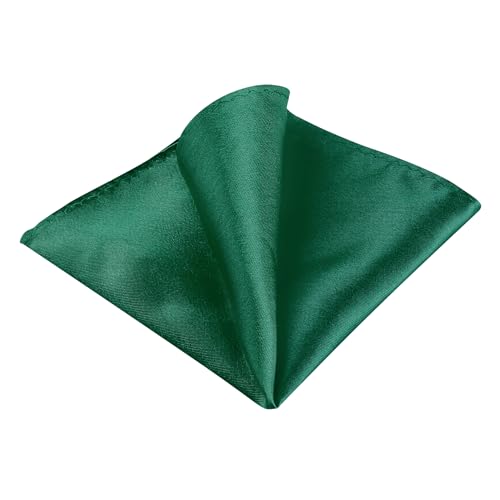 Allegra K Men's Pocket Squares Handkerchiefs Solid Color for Wedding Party One Size Dark Green