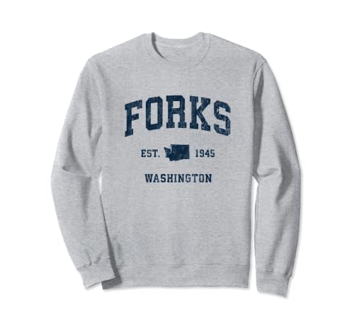Forks Washington WA Vintage Athletic Navy Sports Design Sweatshirt