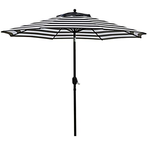 Sunnyglade 9' Patio Umbrella Outdoor Table Umbrella with 8 Sturdy Ribs (Black and White)
