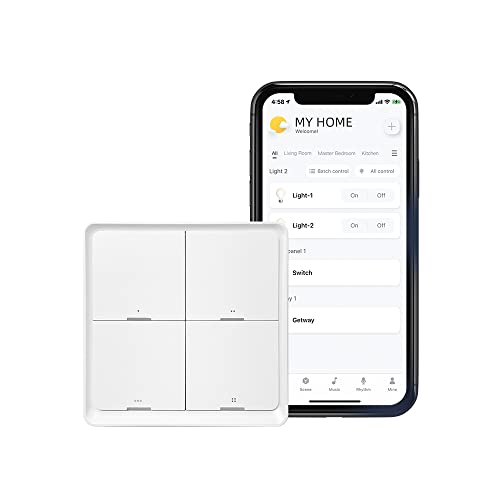 BroadLink Wireless Smart Button Scene Switch for Home Automation, Press Buttons to Activate Scenes