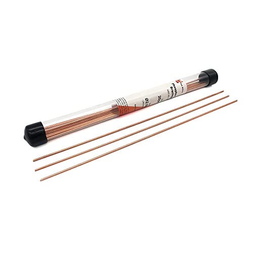 Fox Alloy 20pcs Copper Brazing Rods BCuP-2 (5/64') 2mm Phosphorus Round Self Fluxing Welding Brass Brazing Rod Sticks TIG Arc Pipes for Air Conditioner Refrigerators Pipe Gas (Bcup-2 20PCS)