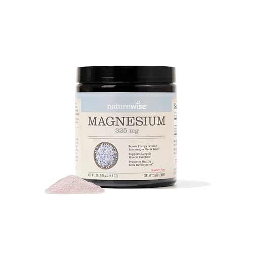 NatureWise Magnesium Citrate Powder - 325 mg Magnesium Citrate for Sleep Support + Calm + Muscle & Bone Health - Strawberry Lemonade Flavor - Non-GMO, Gluten-Free - 60 Servings[2-Month Supply]