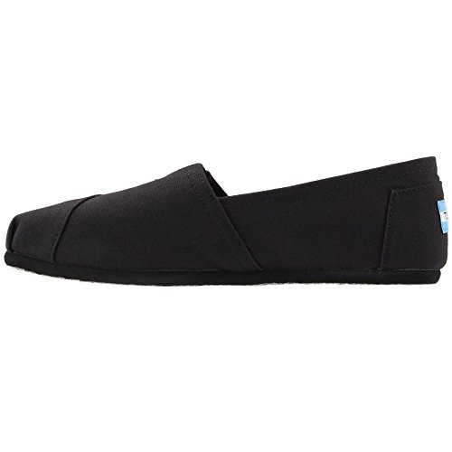TOMS Women's Classic Alpargata Slip-On Shoe Black On Black Canvas 8 M