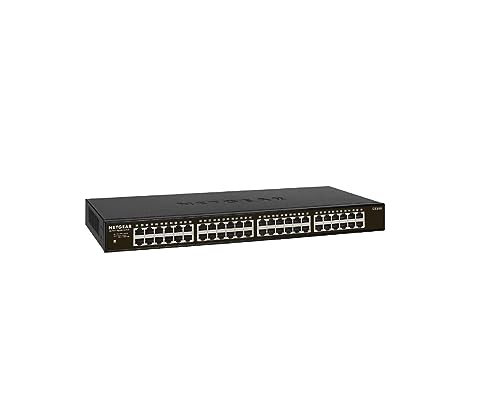 NETGEAR 48 Port Gigabit Ethernet Unmanaged Network Switch (GS348) - Desktop or Rackmount, Silent Operation, Ethernet Splitter, Plug-and-Play