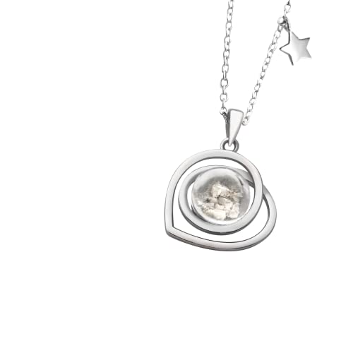 Space & Meteorite - Real Moon Rock Meteorite Heart Shaped Necklace (From Lunar Meteorite NWA 11788) NASA Space Gifts for Men & Women, Moon Rock, Astronomy