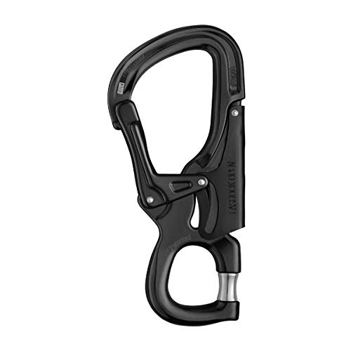 Petzl, EASHOOK Open Carabiner, Black, Automatic