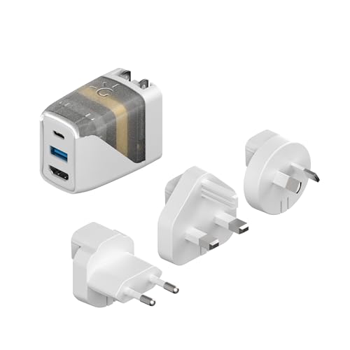 GENKI Global Covert Dock and Charger in one for Nintendo Switch, Steam Deck, Smartphone, iPad - 45W 4K60Hz HDMI Output Ultra Portable and Safe Dock - USB-C 3.2 PD Cable, 3 Regional Adapters incl.