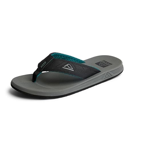 Reef mens Phantoms Flip Flop, Grey/Black/Green, 10 US