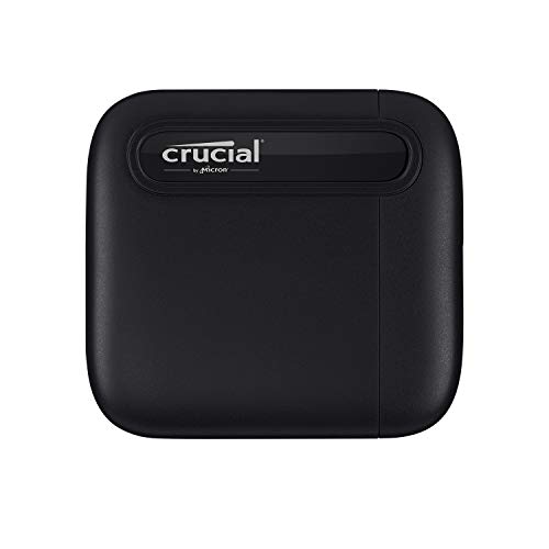 Crucial X6 2TB Portable SSD - Up to 800MB/s - PC and Mac - USB 3.2 USB-C External Solid State Drive - CT2000X6SSD9, Black