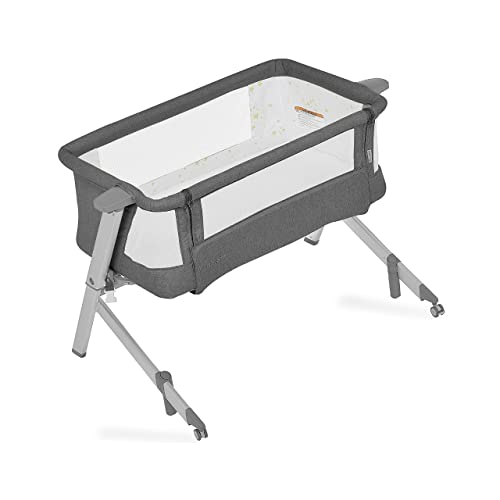Dream On Me Skylar Bassinet and Bedside Sleeper in Grey, Lightweight and Portable Baby Bassinet, Five Position Adjustable Height, Easy to Fold and Carry Travel Bassinet, JPMA Certified