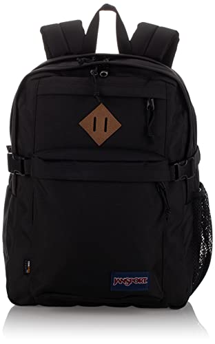 JanSport Main Campus FX Backpack - Travel, or Work Bag w 15-Inch Laptop Pack with Leather Trims, Black