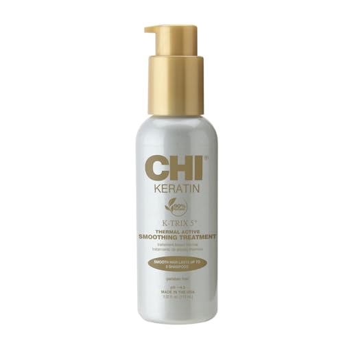 CHI Keratin K-Trix 5 Smoothing Treatment, Hair Serum For Creating Smooth, Frizz-Free Styles That Last, Sulfate, Paraben, & Cruelty-Free, 3.92 Oz