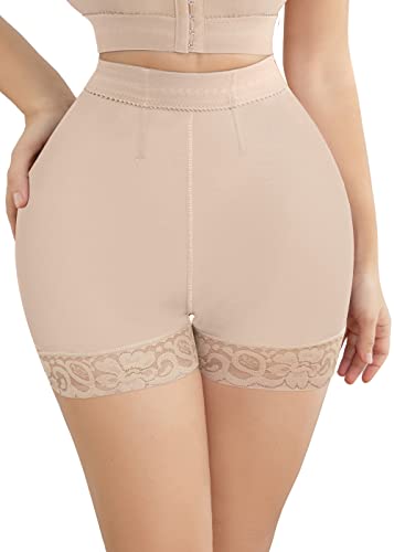 KELLYLEE Faja Shapewear for Women Tummy Control Shorts Belly Button Plug Post Tummy Tuck Underwear Ladies Waist Trainer Shaping Panties BBL Shapewear Liposuction Compression Garments Beige L