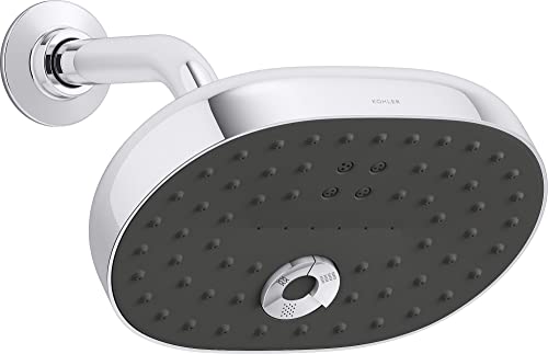 KOHLER 26290-CP Statement Multi-Function Showerhead, Wall-Mount, 3 Spray Settings, 2.5 GPM, Polished Chrome