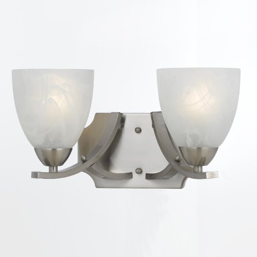 Triarch 33290/2 2 Light Value Bathroom Light, Satin Nickel