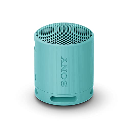 Sony SRS-XB100 Wireless Bluetooth Portable Lightweight Super-Compact Travel Speaker, Extra-Durable IP67 Waterproof & Dustproof, 16 Hour Battery, Versatile Strap, and Hands-Free Calling, Blue New